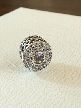 Pandora Radiant Splendor Charm, Light Pink and Clear Pave Zirconia.